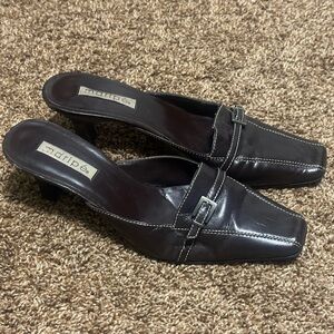 Maripe Dark Brown Sunrise Mules size 8.5